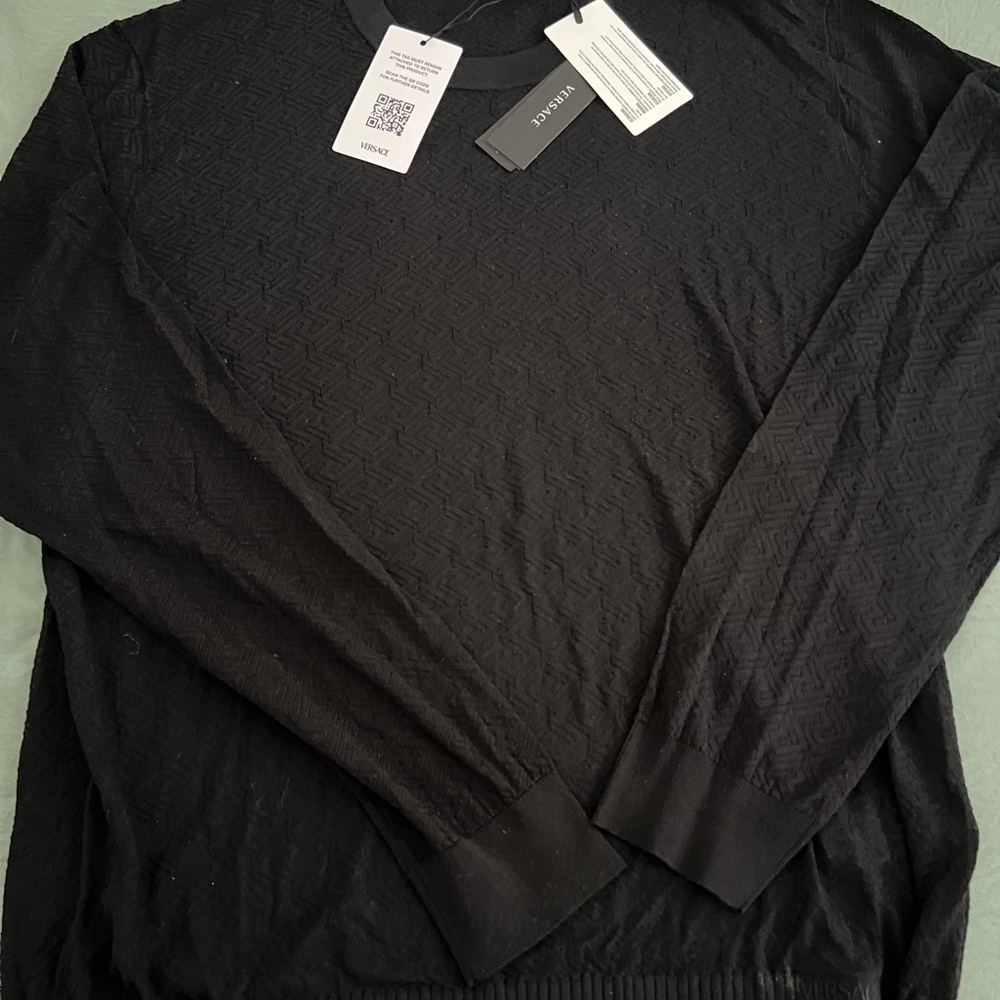 Versace Black Knit Crewneck Sweater